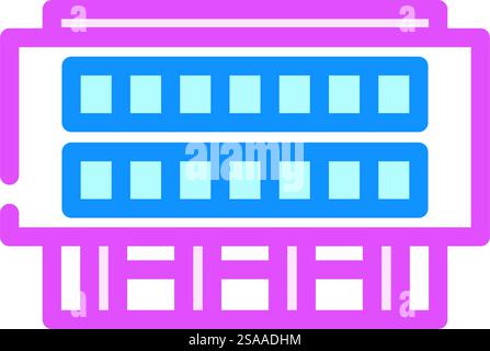 high school building color icon vector. high school building sign. isolated symbol illustration. high school building color icon vector illustration Stock Vector