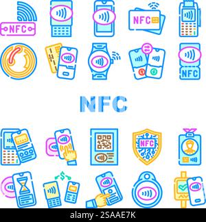 contactless payment nfc technology color icon vector illustration Stock ...