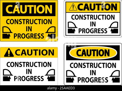 Caution Sign Construction In Progress Stock Vector