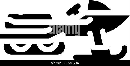 snowmobiling winter sport glyph icon vector. snowmobiling winter sport sign. isolated symbol illustration. snowmobiling winter sport glyph icon vector illustration Stock Vector