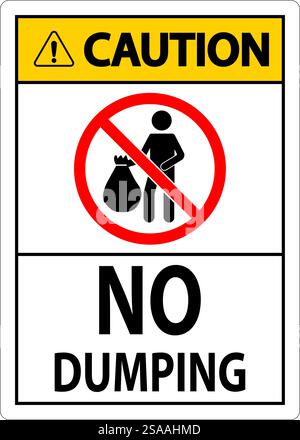 Caution No Dumping Sign Stock Vector