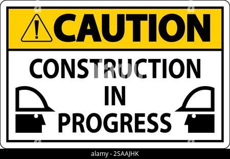 Caution Sign Construction In Progress Stock Vector