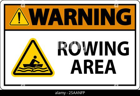 Water Safety Sign Warning - Rowing Area Stock Vector