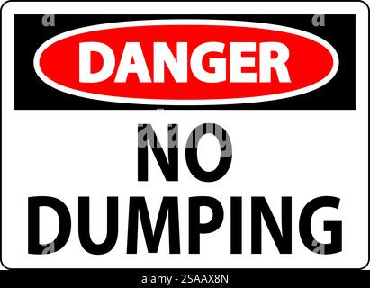 Danger No Dumping Sign Stock Vector