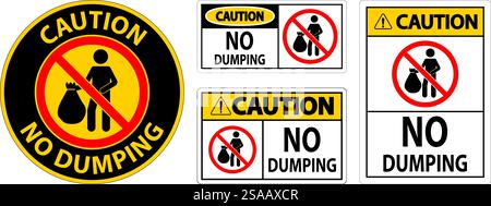 Caution No Dumping Sign Stock Vector
