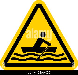 Water Safety Sign Warning - Rowing Area Stock Vector