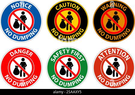 Notice No Dumping Sign Stock Vector