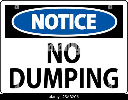 Notice No Dumping Sign Stock Vector