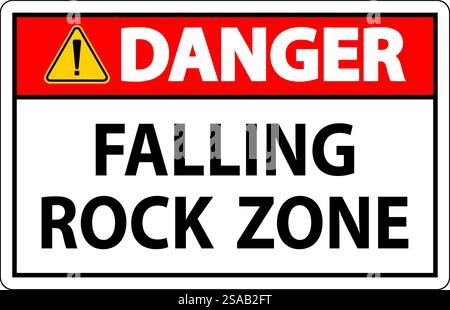 Danger Sign, Falling Rock Zone Stock Vector