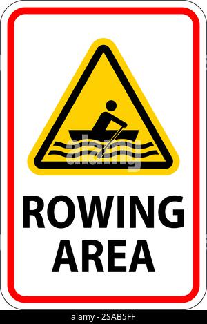 Water Safety Sign Warning - Rowing Area Stock Vector