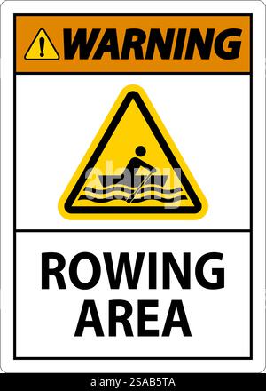 Water Safety Sign Warning - Rowing Area Stock Vector