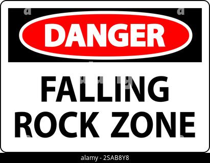 Danger Sign, Falling Rock Zone Stock Vector