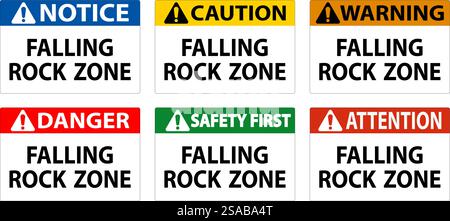 Danger Sign, Falling Rock Zone Stock Vector