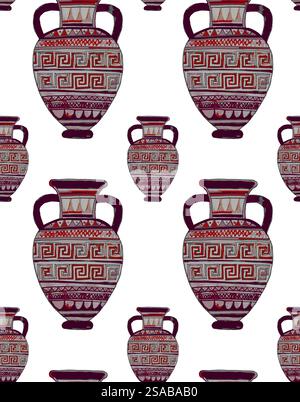 Classic greek color seamless ornament. Vector endless pattern of ...