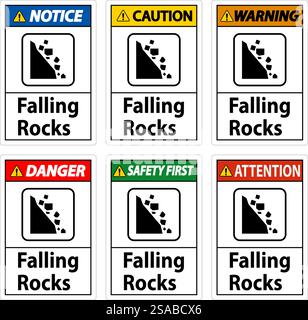 Caution Sign, Park Sign and Guide Sign, Falling Rocks Stock Vector ...