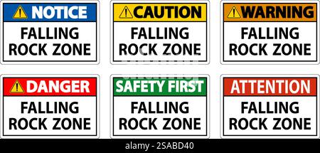 Danger Sign, Falling Rock Zone Stock Vector