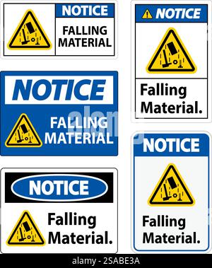 Notice Sign, Falling Material Stock Vector