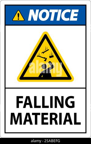 Notice Sign Falling Material Stock Vector