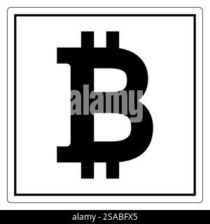A bold black design of the Bitcoin symbol, representing digital currency and innovation in finance. Ideal for themes involving investment and technology. Stock Vector
