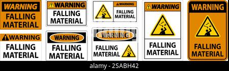 Warning Sign Falling Material Stock Vector