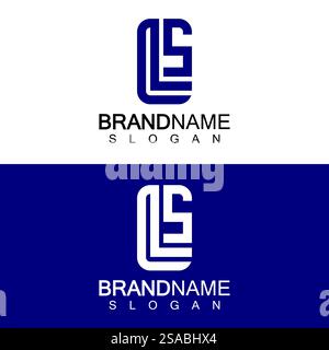LS Letter Logo Design Template Vector in square shape Stock Vector