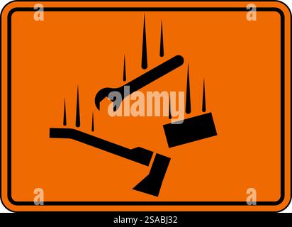 Warning Sign, Falling Materials Symbol Stock Vector