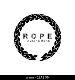Round circle rope icon symbol Vector isolated on white background. Stock Vector