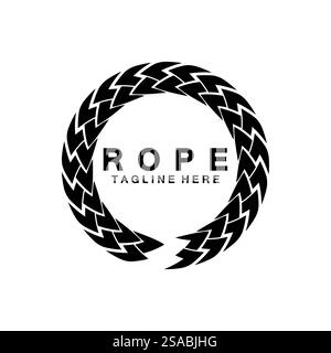 Round circle rope icon symbol Vector isolated on white background. Stock Vector