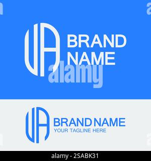 Creative Letter AU or UA logo template Stock Vector