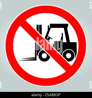 A clear no forklift symbol indicates a prohibition for safety at workplaces. This striking graphic emphasizes the importance of hazard awareness and compliance. Stock Vector