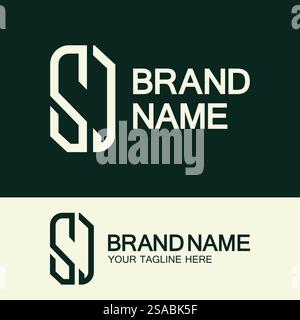 Creative letter SJ or JS monogram  simple logo design. Stock Vector