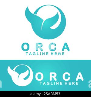 Killer whale Orca logo design vector illustration Stock Vector