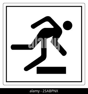 This sign warns of potential falls, emphasizing safety in various environments. Ideal for workplaces and public areas to enhance awareness and prevention. Stock Vector