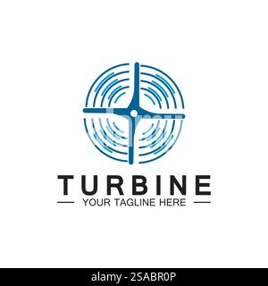 Modern Turbine logo design Logo for aviation, company, brand, industry, Wind energy power. With a modern concept. Stock Vector