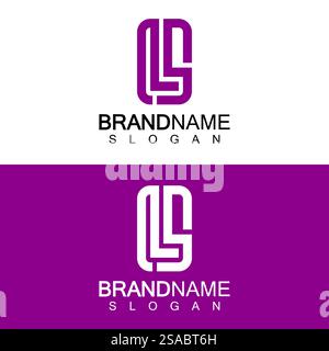 LS Letter Logo Design Template Vector in square shape Stock Vector