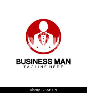Businessman logo design vector icon illustration Stock Vector