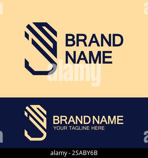Creative letter SJ or JS monogram  simple logo design. Stock Vector