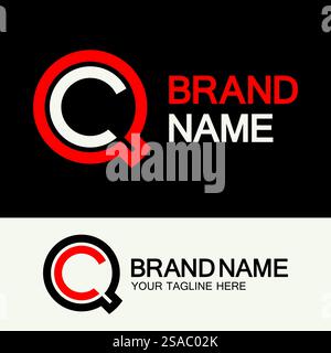 QC Logo or CQ Logo. Creative letter QC or CQ monogram logo template. Stock Vector