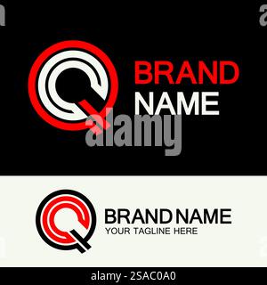 QC Logo or CQ Logo. Creative letter QC or CQ monogram logo template. Stock Vector