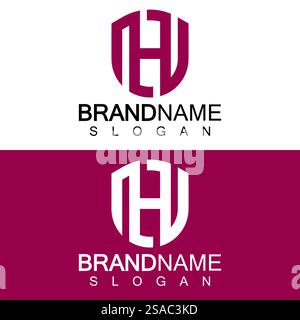 Abstract Letter H Shield Logo Design. Shield Line shape letter H monogram for company Security logo, Cyber, Protection, Guardian Logotype. Stock Vector