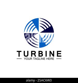 Modern Turbine logo design Logo for aviation, company, brand, industry, Wind energy power. With a modern concept. Stock Vector
