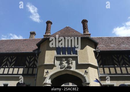 Half-timbered architecture, Cecilienhof Palace, Potsdam Stock Photo