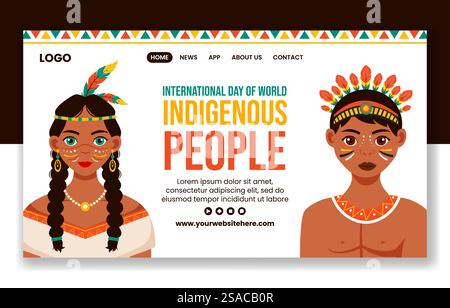 Indigenous People Day Social Media Background Flat Cartoon Hand Drawn ...