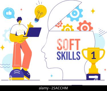 Vector Illustration of Office Workers Demonstrating Soft Skills of ...