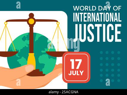 Day of Social Justice Social Media Background Flat Cartoon Hand Drawn Templates Illustration Stock Vector