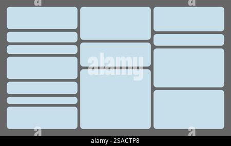 Dimensions 16x9 trendy bento grid layout style brick Ui UX templates ...