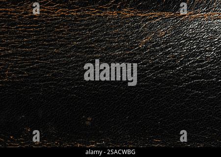 Background is with worn vintage brown leather Stock Photo