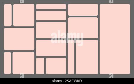 Dimensions 16x9 trendy bento grid layout style brick Ui UX templates ...