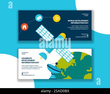 Development Information Day Horizontal Banner Flat Cartoon Hand Drawn Templates Background Illustration Stock Vector