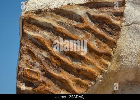 Puertollano and its rich geological history: ancient wave ripple marks from the Carboniferous period Stock Photo